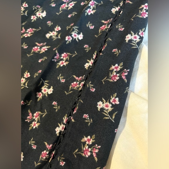 American Eagle NWT strapless black floral jumpsuit wide leg size small - Picture 5 of 13
